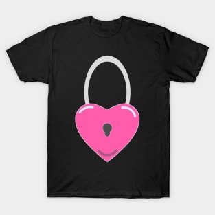The pink love padlock for couple T-Shirt